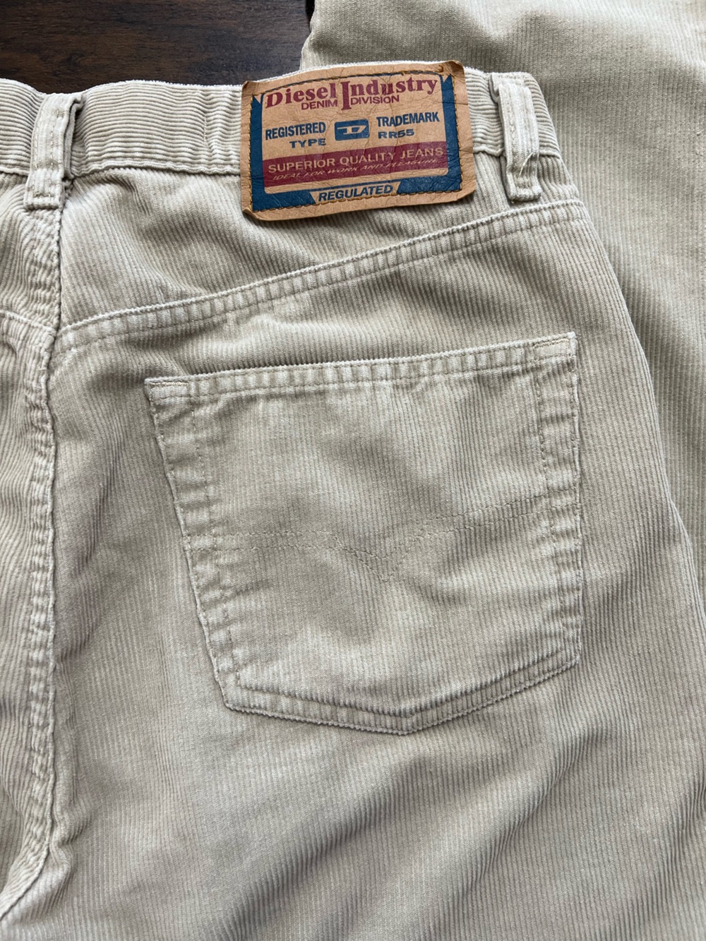 Vtg Diesel Cheyenne Corduroy Pants Mens 32x31 Beige Straight Leg Button Fly